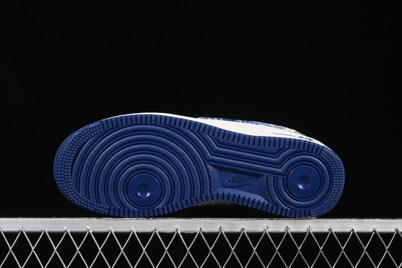Nike Air Force 1 '07 Low LV Collaboration Gray Blue Denim Casual Sneakers - SC9207-540