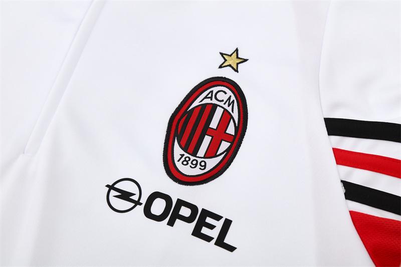 Retro 03/04 AC Milan White Half Zipper Jacket