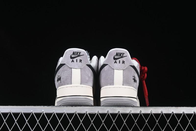 Nike Air Force 1 '07 Low Stussy Collaboration Black Grey Patchwork Low-Top Casual Sneakers - XZ6188-363
