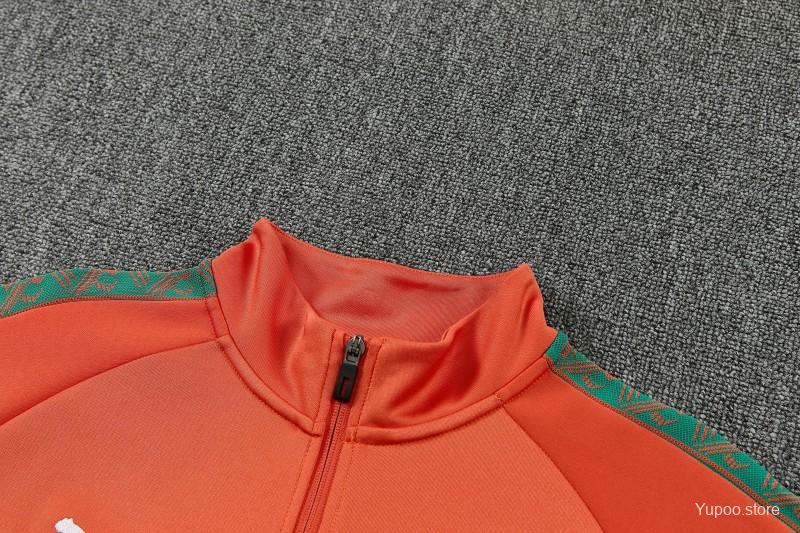 26/27 Côte d'Ivoire Orange Full Zipper Jacket Tracksuit + Long Pants