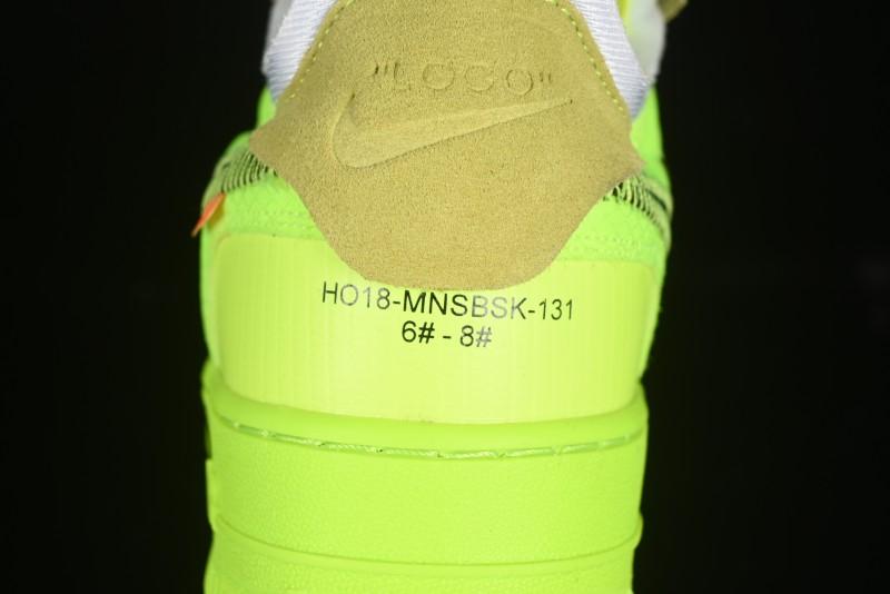 Nike Off White x Air Force 1 Low OW Collaboration Transparent Yellow Sneakers - AO4606-700