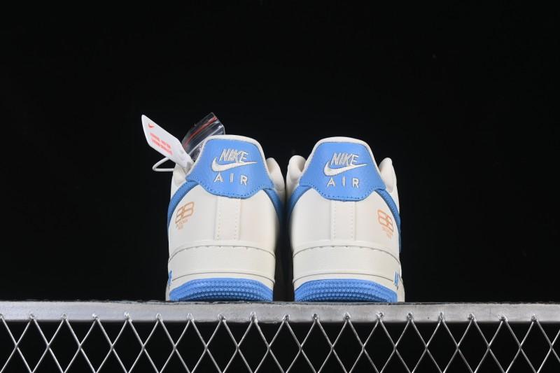 Nike Air Force 1 '07 Low Balenciaga Collaboration White Blue Gold Casual Sneakers - YF9511-803