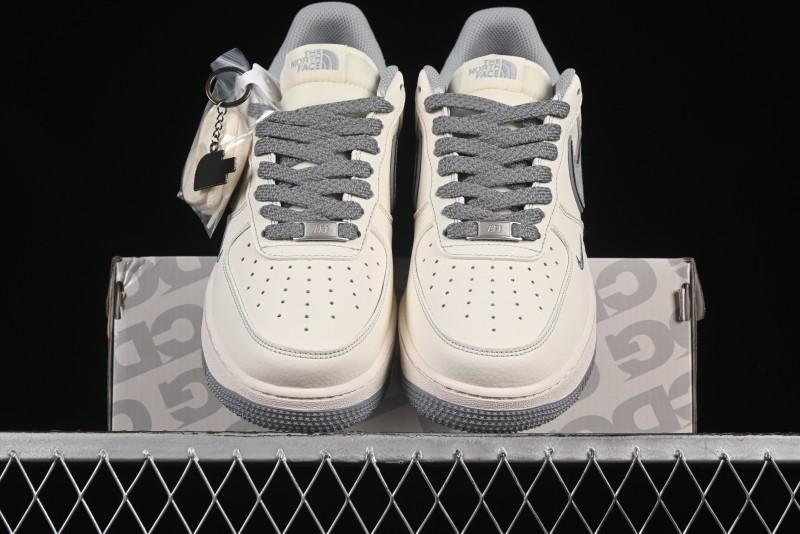 Nike Air Force 1 '07 Low The North Face x CDG Light Grey Swoosh Casual Sneakers - HH7518-052