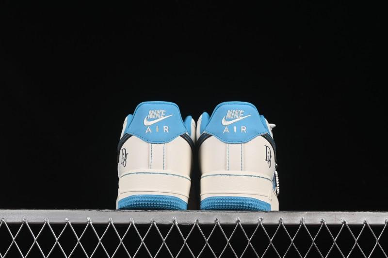 Nike Air Force 1 '07 Low Dior Collaboration Stone Blue Low-Top Casual Sneakers - KK1988-088