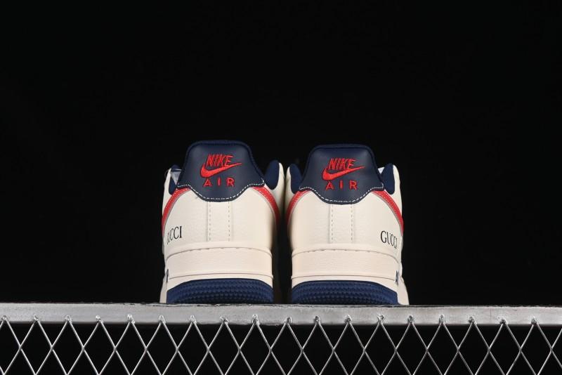 Nike Air Force 1'07 Low Gucci Collaboration Blue Red Swoosh Casual Sneakers - JJ2508-713