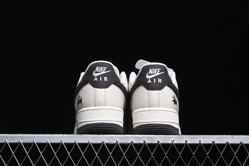 Nike Air Force 1 '07 Low Stussy Collaboration - White Black Sole Low-Top Casual Sneakers - XZ6188-279