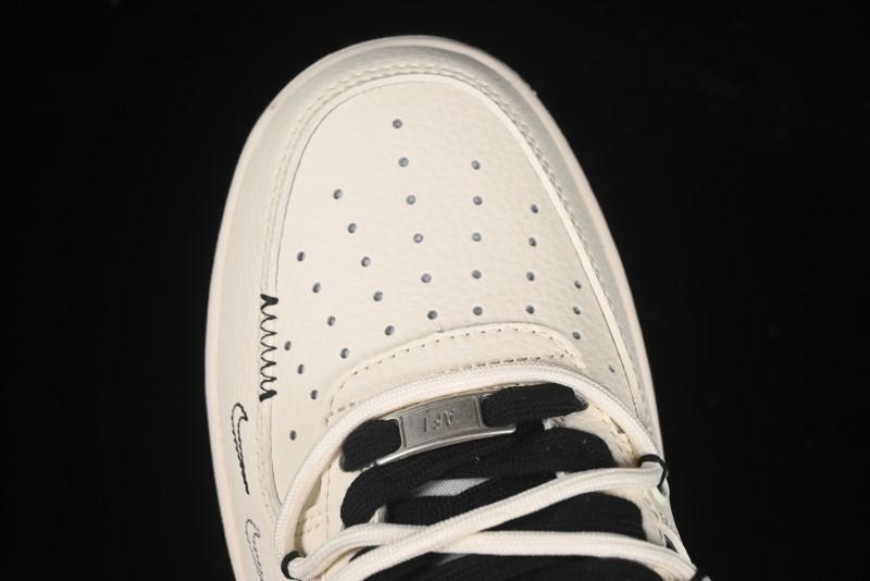 Nike Air Force 1 '07 Low Stussy Collaboration Black Diamond Lace-Up Casual Sneakers - DM6868-073