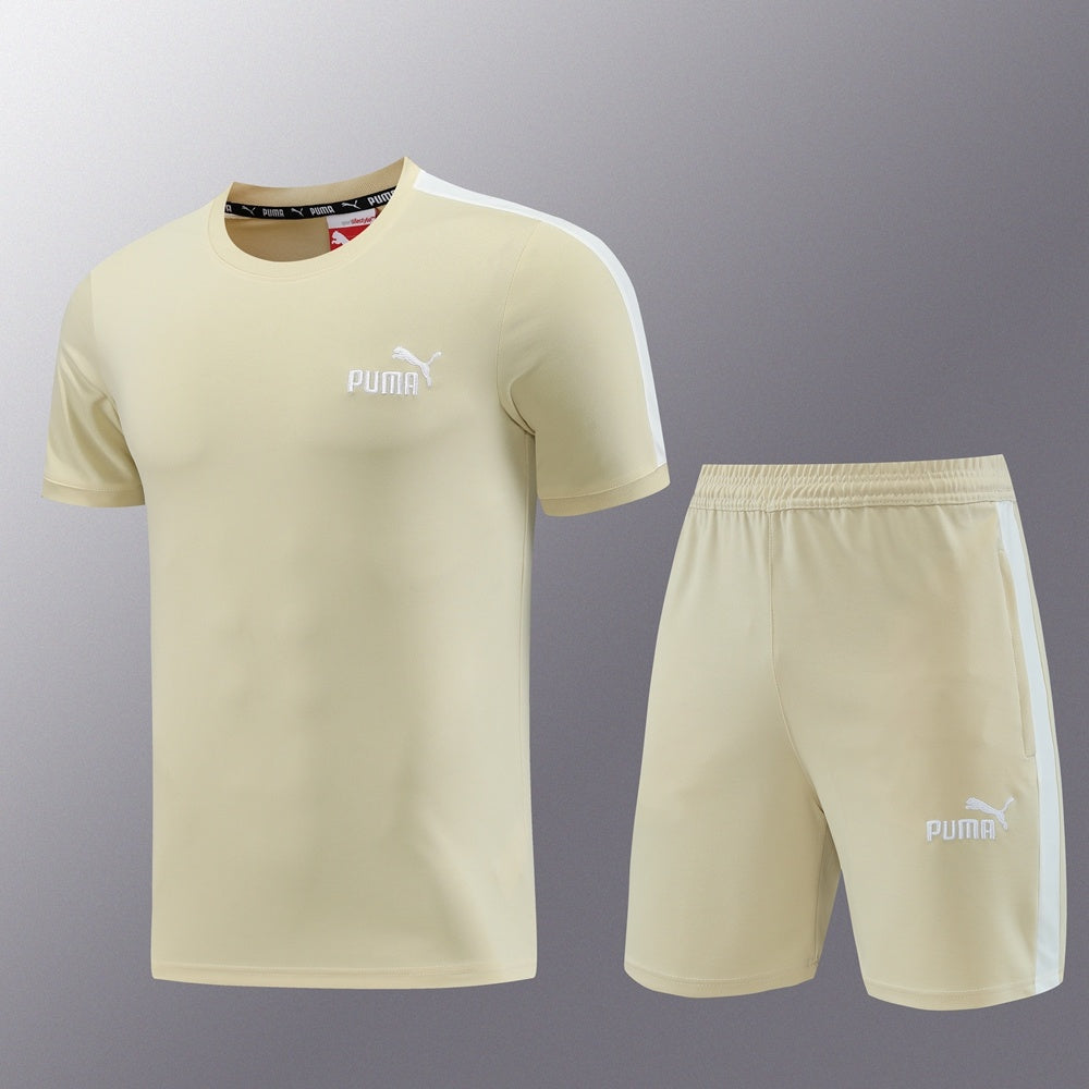 PD01 apricot shorts suit S-2XL