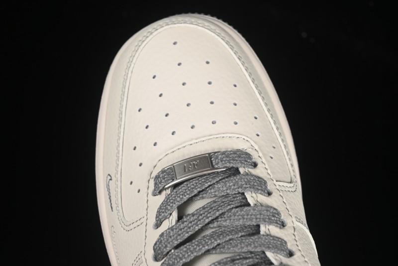 Nike Air Force 1 '07 Low Stussy Collaboration Beige Mini Swoosh Casual Sneakers - HH7518-064