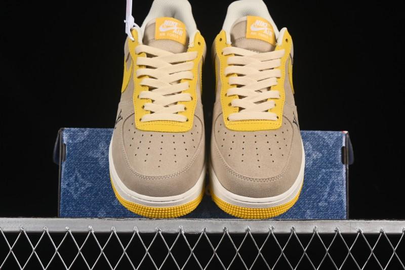 Nike Air Force 1'07 Low LV Collaboration Grey Yellow Casual Sneakers - HQ2037-322