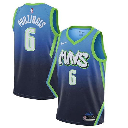 Men's Kristaps Porzingis Blue 2019-20 Finished City Edition Club Team Jersey