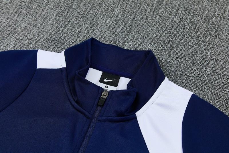 26/27 Paris Saint-Germain Navy Blue & White Full Zipper Jacket Tracksuit + Long Pants (Home)