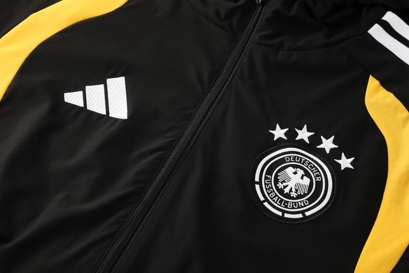2026 Germany Hoodie Black Full Zipper Windbreaker + Long Pants