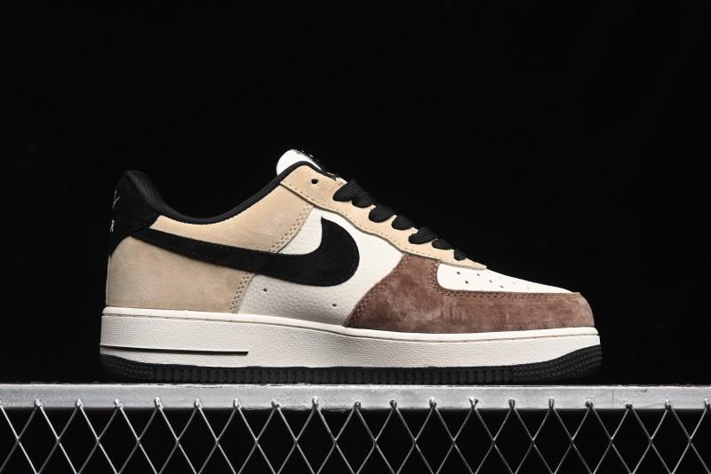 Nike Air Force 1 '07 Low The North Face x Stussy Collaboration - Black Brown Coffee Casual Sneakers - KK1988-018