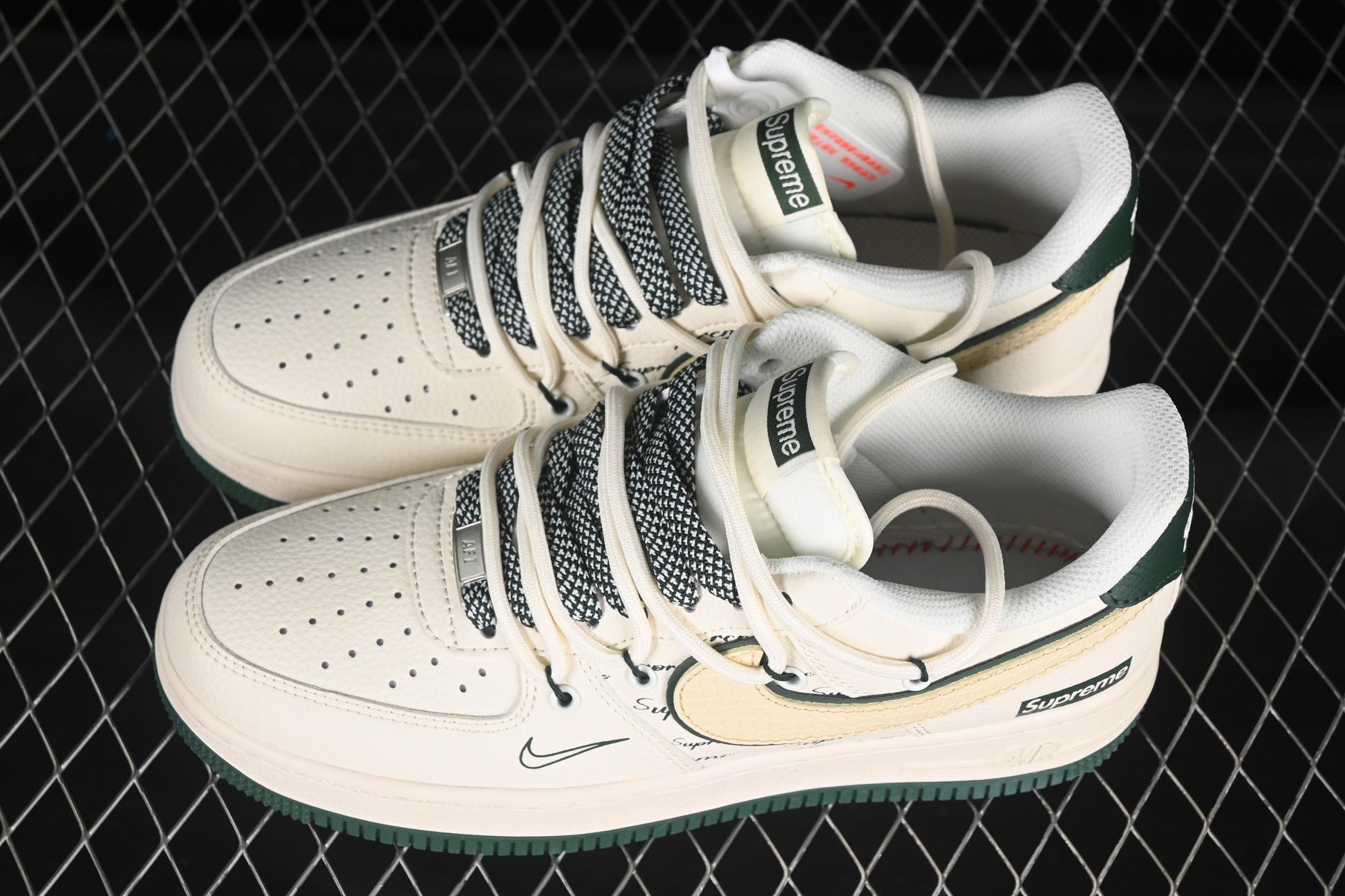 Nike Air Force 1 '07 Low Supreme Casual Sneakers with Custom Leather and Full-Length Air Cushion - DM6868-057