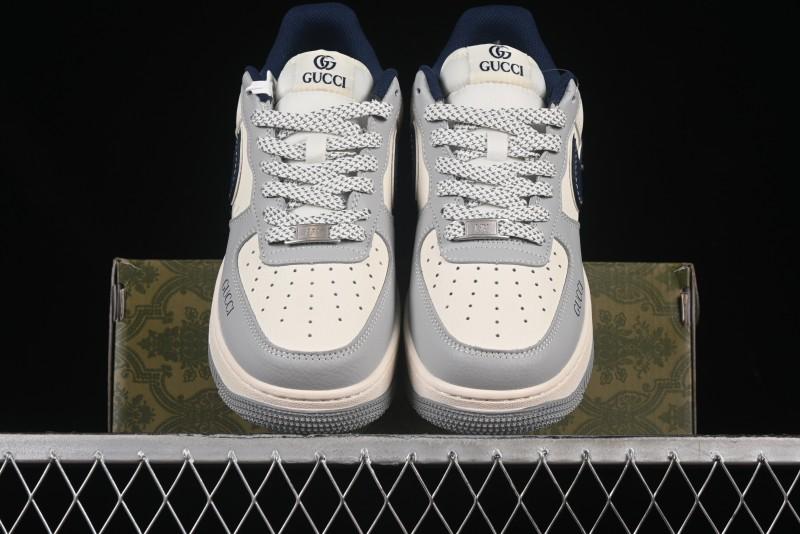 Nike Air Force 1 '07 Low Gucci Collaboration Grey Blue Swoosh Casual Sneakers - XS1958-543