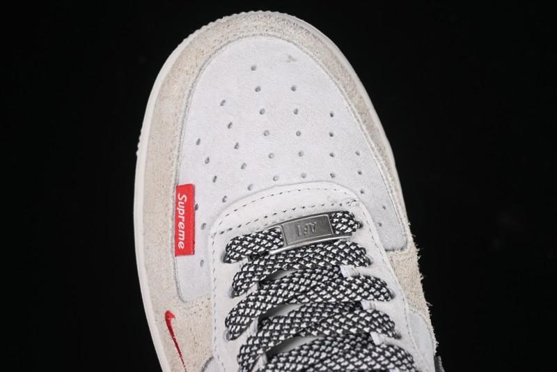 Nike Air Force 1 '07 Low Supreme Collaboration Grey Snake Scale Low-Top Casual Sneakers - DM6688-010
