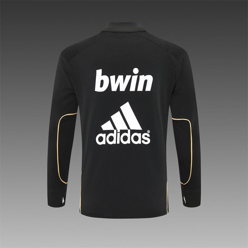 Retro 11/12 Real Madrid Black Half Zipper Jacket