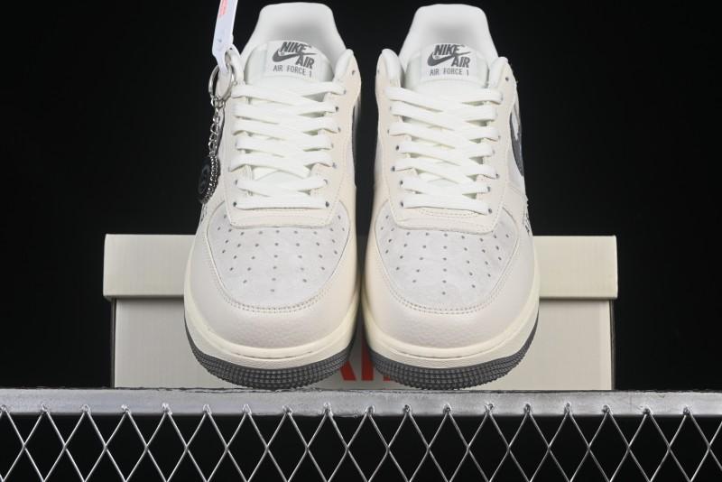 Nike Air Force 1 '07 Low Casual Sneakers in Light Grey with Custom Hardware - DF0188-036