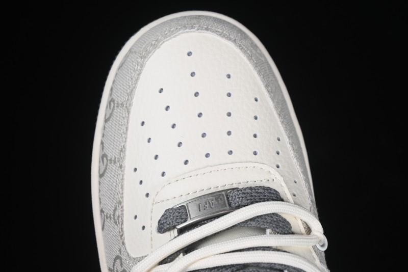 Nike Air Force 1 '07 Low Gucci Collaboration Smoke Gray Drawstring Casual Sneakers - SJ1198-105