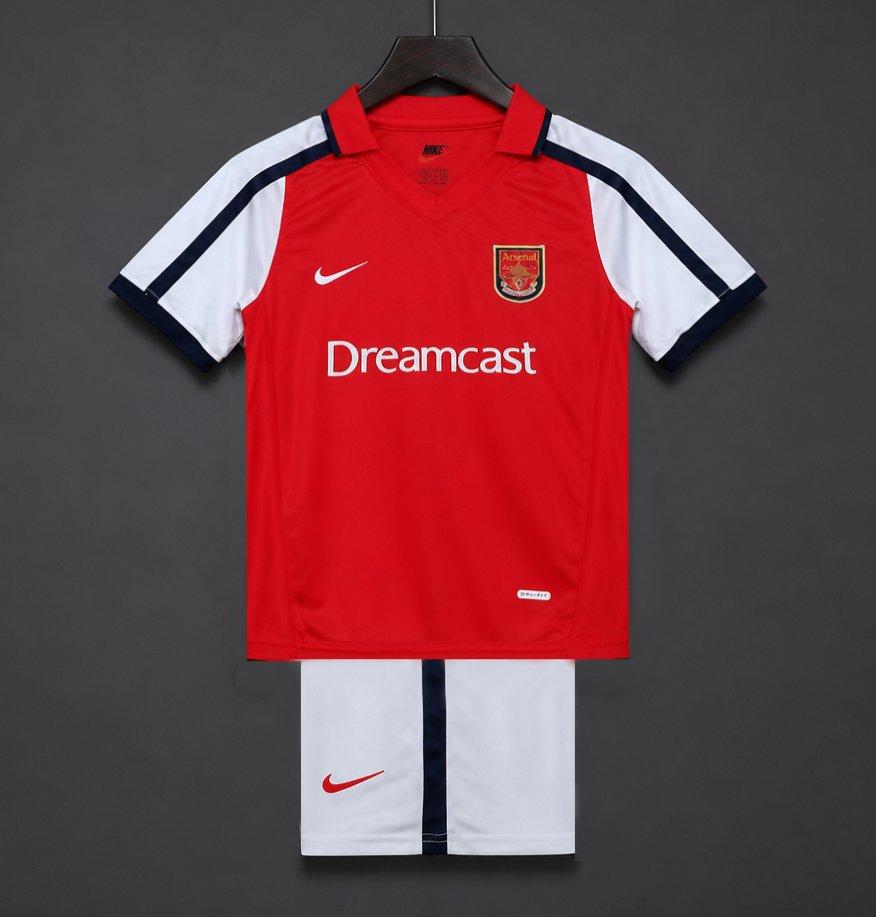 Retro 01/02 Kids Arsenal Red & White Home Jersey