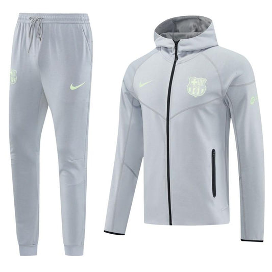 25/26 Barcelona Grey Full Zipper Hoodie Jacket +Long Pants