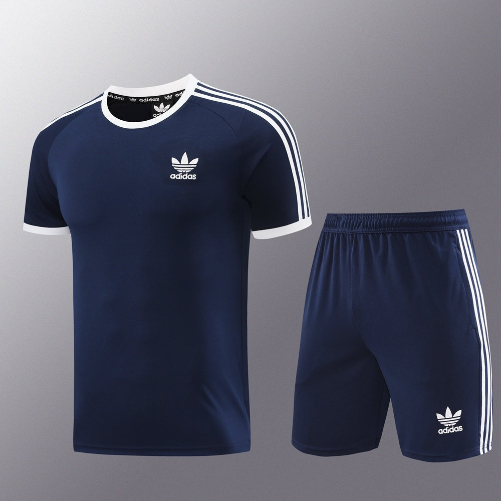 AD07 sapphire blue shorts suit S-2XL