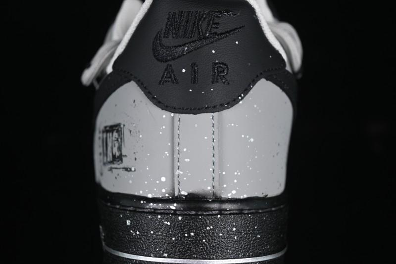 Nike Air Force 1'07 Low Star Graffiti Hand-Painted Casual Sneakers with Full-Length Air Cushion - XV7981-476