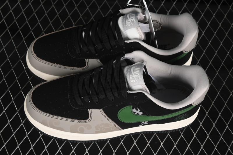 Nike Air Force 1'07 Low Chrome Hearts Collaboration Black Green Swoosh Casual Sneakers - KK1988-074