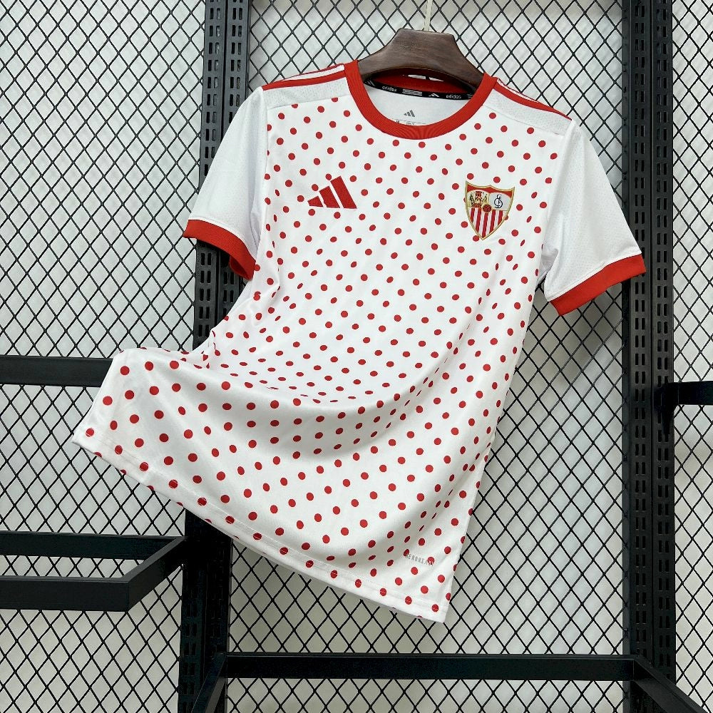 2025/26 Mens Sevilla FC White Prematch T-shirt Jersey
