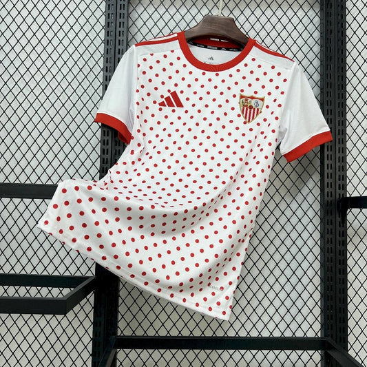 2025/26 Mens Sevilla FC White Prematch T-shirt Jersey