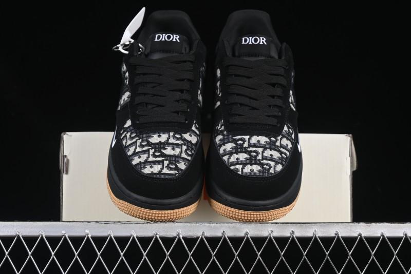Nike Air Force 1 '07 Low Dior Collaboration Black Gum Knit Casual Sneakers - KK1988-058