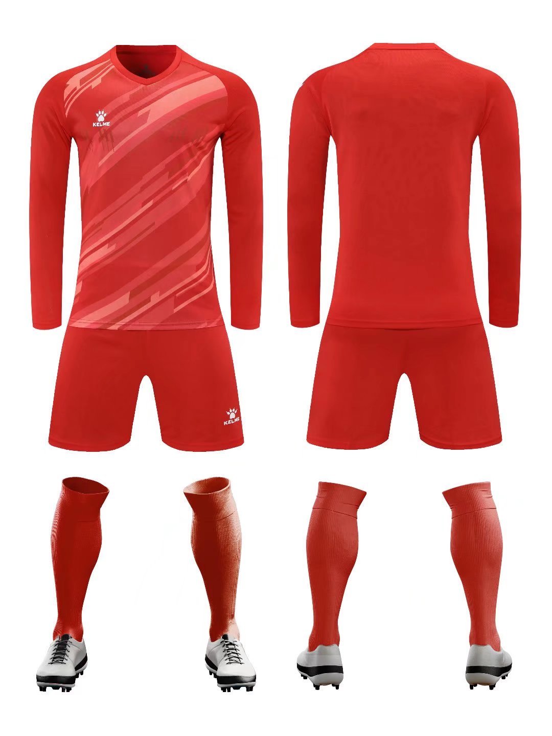 K3286 Kalmei long-sleeved training suit set 6 colors, S--3XL
