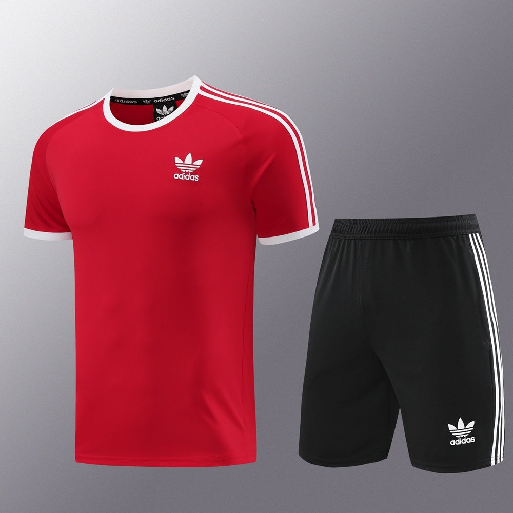 AD07 red shorts suit S-2XL