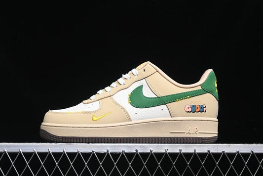 Nike Air Force 1'07 Low Gucci Collaboration White Brown Green Low-Top Casual Sneakers - KK1988-024