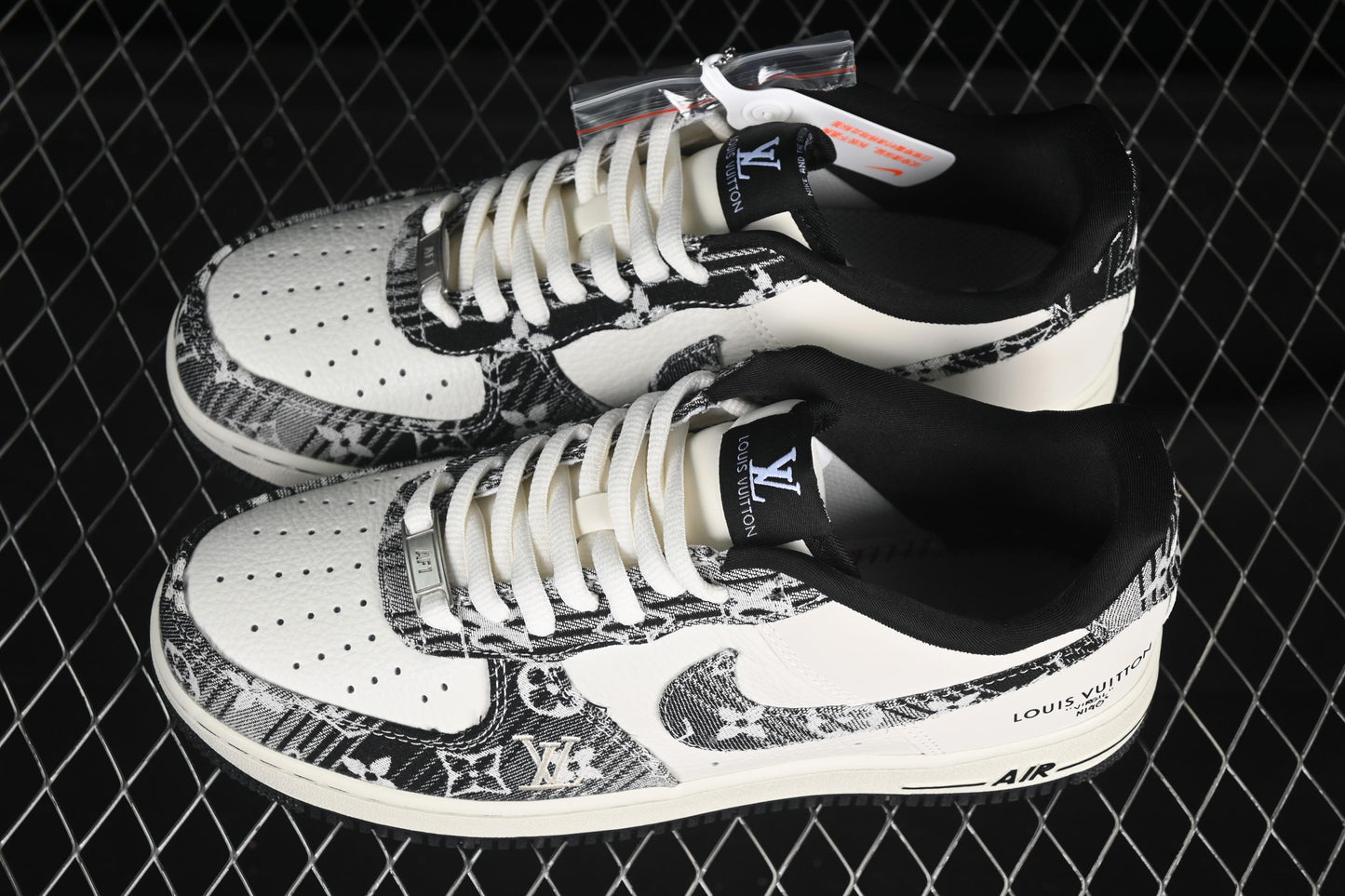 Nike Air Force 1 '07 Low LV Collaboration Grey Black Denim Casual Sneakers - SC9207-539