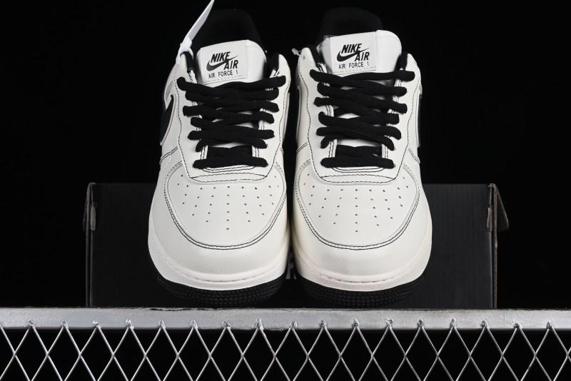 Balenciaga x Nike Air Force 1 '07 Low Triple Swoosh Beige Black Casual Shoes - FR0538-090