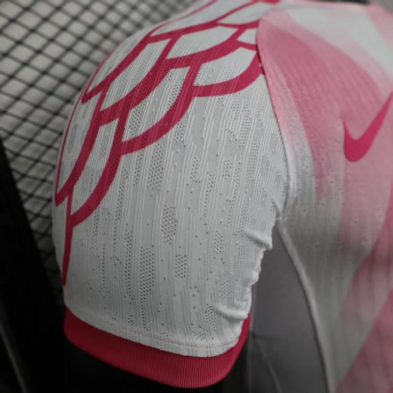 Player Version 25/26 FC Barcelona Pink White with Diagonal Stripe Pattern Jersey