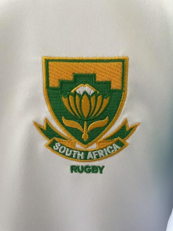 25/26 South Africa Springbok Sevens White with Teal Chevron Sleeves Jersey