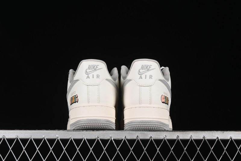 Nike Air Force 1 '07 Low Gucci Collaboration - Beige Grey Linen Casual Sneakers - XZ3398-688