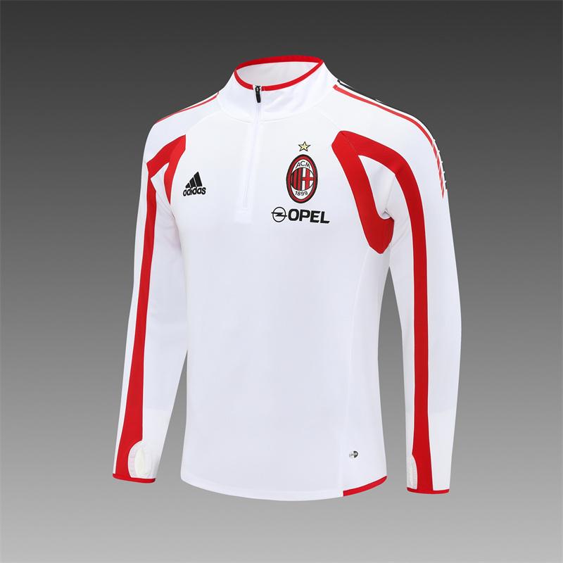 Retro 05/06 AC Milan White Half Zipper Jacket