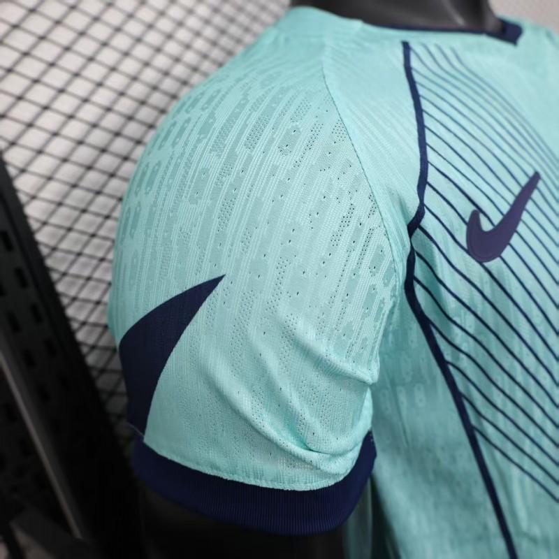 Player Version 25/26 FC Barcelona Light Blue with Vertical Pinstripe Pattern Jersey