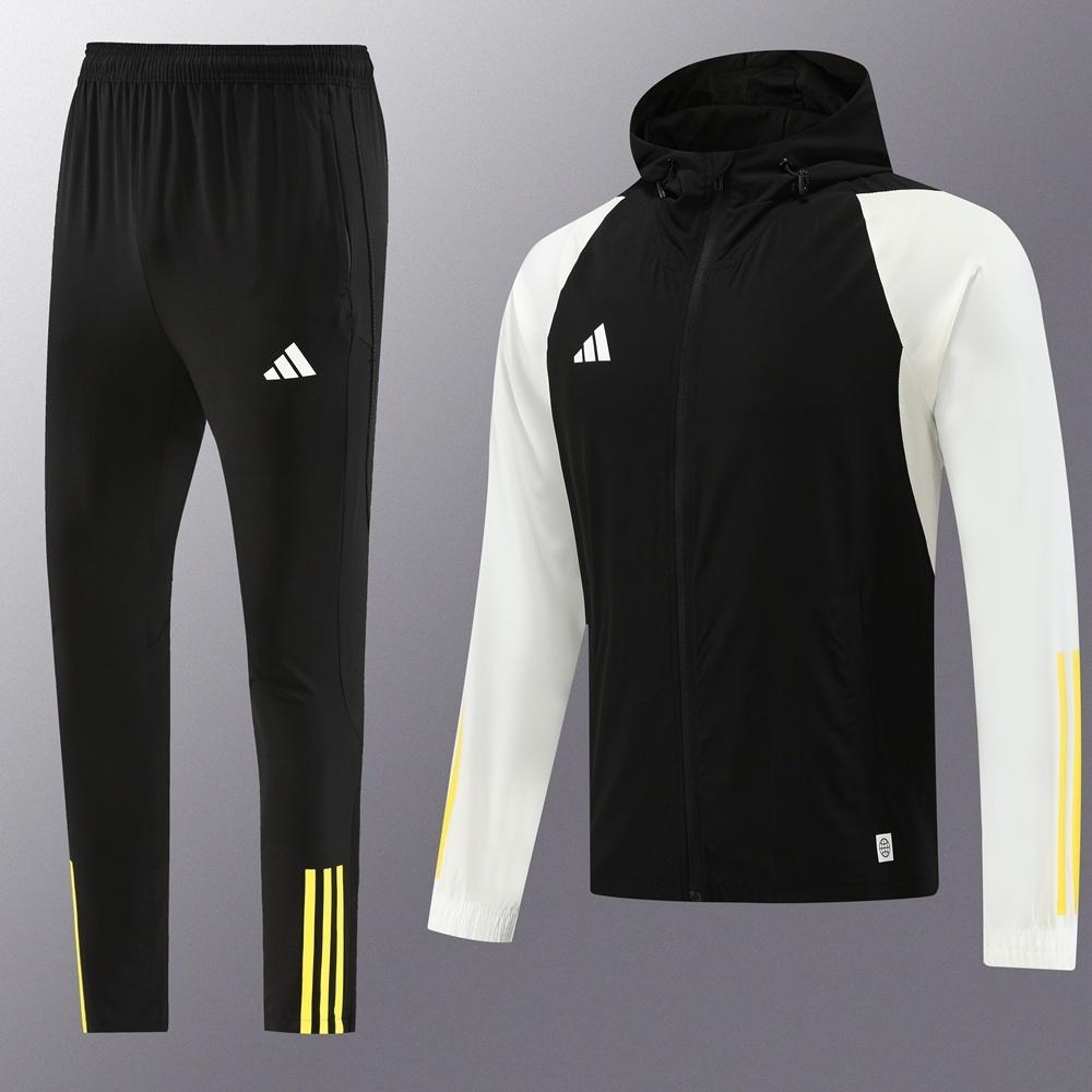 2025 Adidas Black White Half Zipper Jacket+Long Pants S-2XL