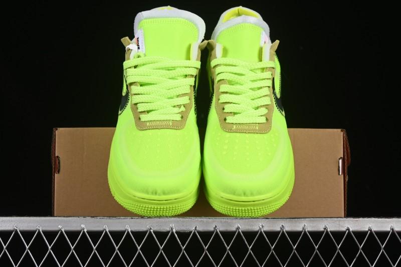 Nike Off White x Air Force 1 Low OW Collaboration Transparent Yellow Sneakers - AO4606-700