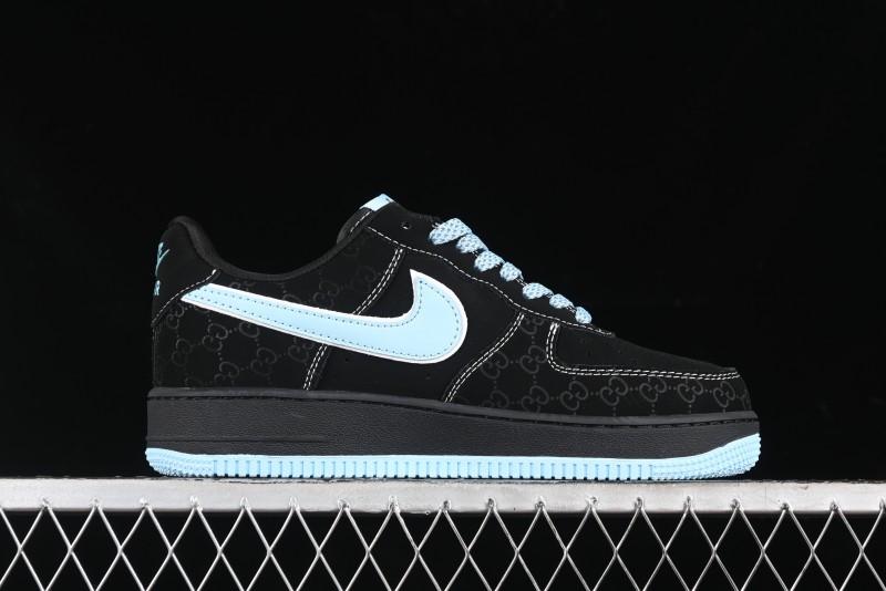 Nike Air Force 1 '07 Low Stussy Collaboration - Black Tiffany Low-Top Casual Sneakers - KK1988-008