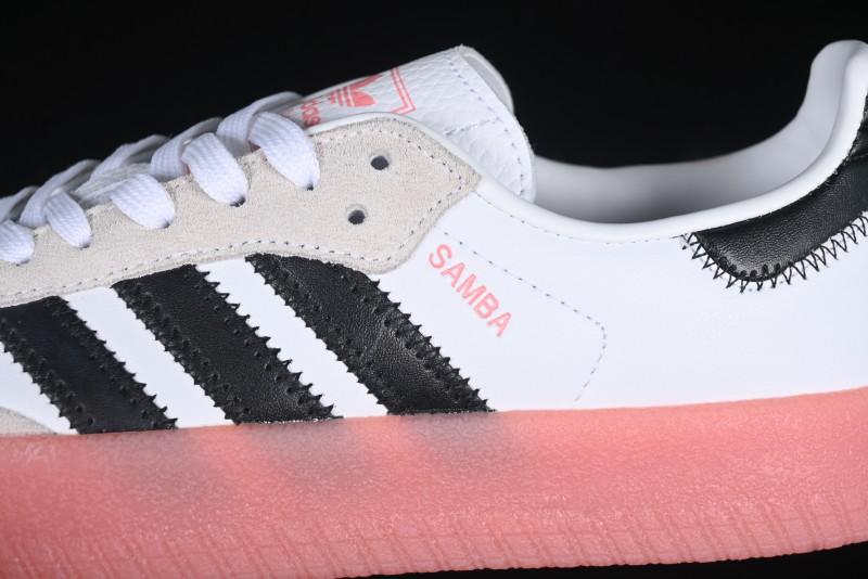 Adidas Samba Classic – White/Black with Pink Translucent Sole