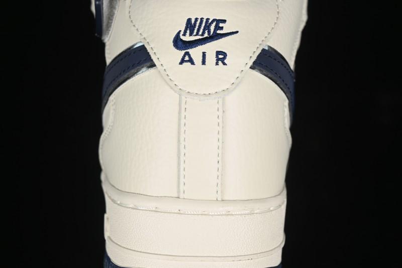 Nike Air Force 1 '07 Mid Deep Blue Two-Tone Sole Mid-Top Casual Sneakers with Reflective Stars - XL0236-233