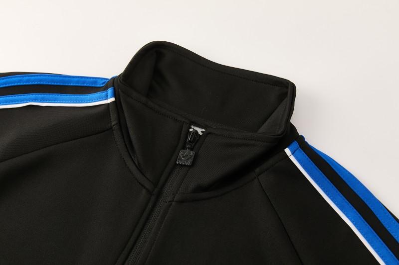 2026/27 Adidas Originals Black & Royal Blue Full Zipper Jacket Tracksuit + Long Pants