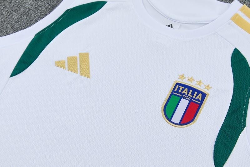 26/27  Italy White Sleeveless Training Vest +Shorts Set
