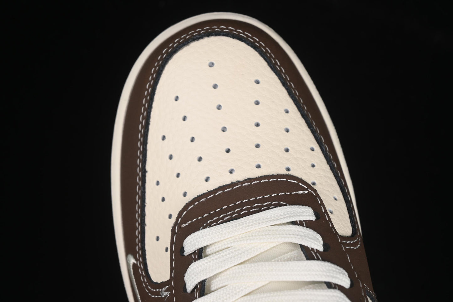 Nike Air Force 1 '07 Low Collaboration Dark Brown Swoosh Casual Sneakers - KK1988-080